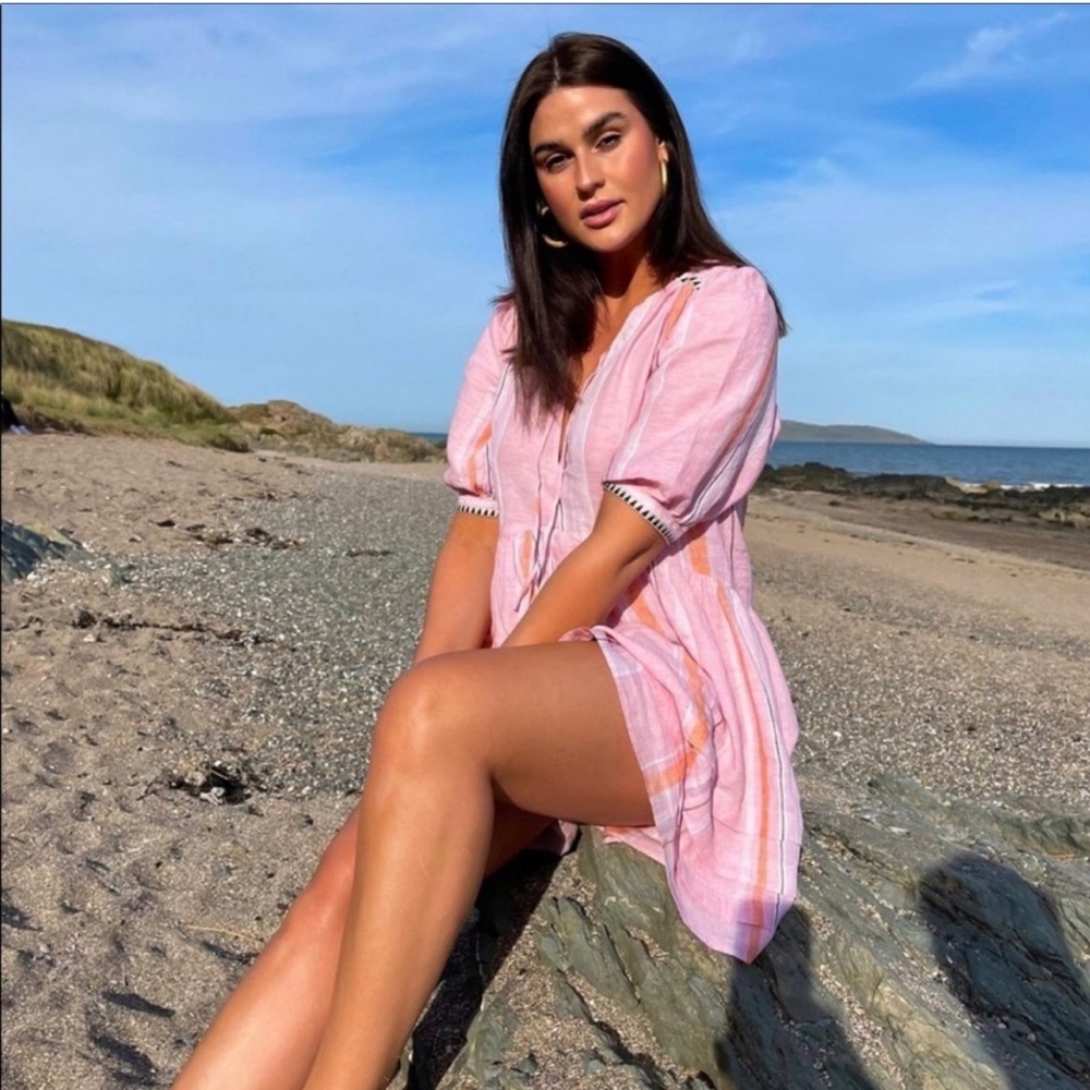 H&M X Lemlem pink linen dress bloggers Fav